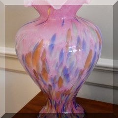 G03. Pink murano glass vase 14”h - $125 